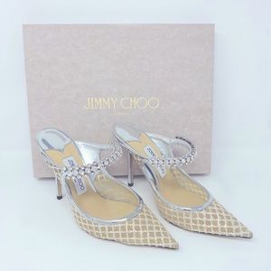 SOLD - Jimmy Choo Bing Glitter Crystal Strap Mules - High Heel (Bing 100mm)